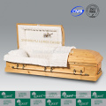 LUXES Pine Wood Caskets American Style Open Casket With Casket Lining